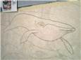 There! Now I am committed. The first paint on the walls commits Cetus the Whales to the mural.