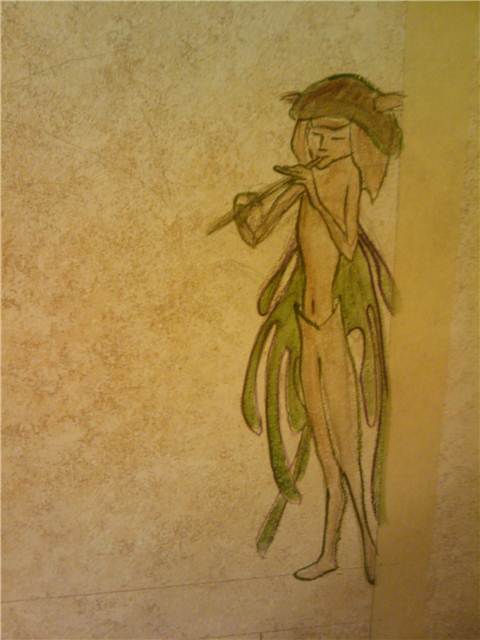 More of day 1 with the initial layout. Same as the other but I did know he was going to wear a mushroom hat.