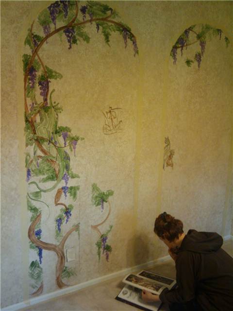 More of day 1 with the initial layout. Brian Froud was the inspiration for the fairies.