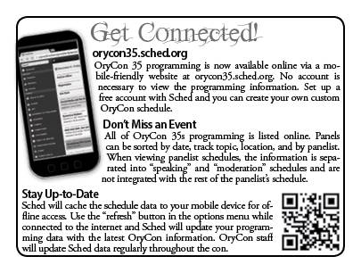 Online schedule ad for OryCon35 Pocket Program